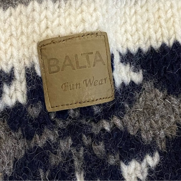 BALTA Vintage 100% wool fisherman grandpa core thick aztec sweater - Picture 4 of 13